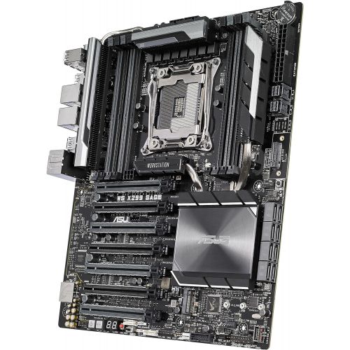 아수스 ASUS WS X299 SAGE LGA2066 DDR4 M.2 U.2 X299 CEB Motherboard for Intel Core X Series Processors with Quad GPU Support, DDR4 4200MHz, Dual M.2 & U.2 Support