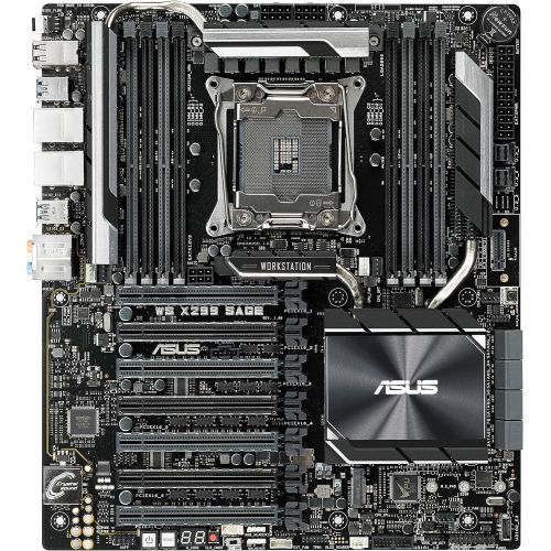 아수스 ASUS WS X299 SAGE LGA2066 DDR4 M.2 U.2 X299 CEB Motherboard for Intel Core X Series Processors with Quad GPU Support, DDR4 4200MHz, Dual M.2 & U.2 Support