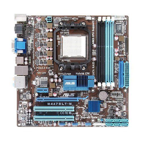 아수스 ASUS M4A78LT M AMD 760G Socket AM3 Micro ATX Motherboard w/HDMI, DVI, Video, Audio, Gigabit LAN & RAID