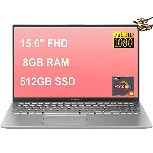 아수스 ASUS Flagship VivoBook X512DA 15 Laptop Computer 15.6 FHD Display AMD Quad Core Ryzen 5 3500U (Beats i7 7500U) 8GB DDR4 512GB SSD Webcam AMD Radeon Vega 8 Win 10 + HDMI Cable