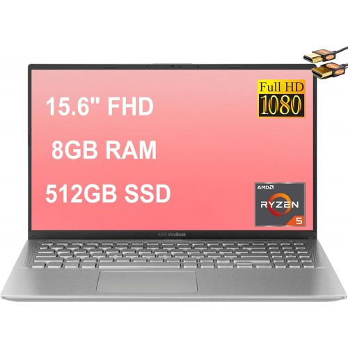아수스 ASUS Flagship VivoBook X512DA 15 Laptop Computer 15.6 FHD Display AMD Quad Core Ryzen 5 3500U (Beats i7 7500U) 8GB DDR4 512GB SSD Webcam AMD Radeon Vega 8 Win 10 + HDMI Cable