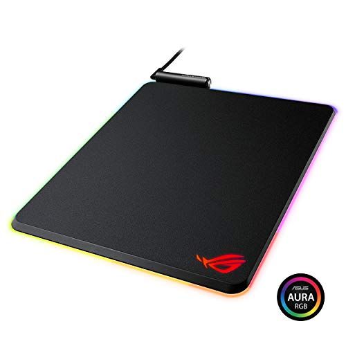 아수스 ASUS ROG Balteus RGB Gaming Mouse Pad USB Port Aura Sync RGB Lighting Hard Micro Textured Gaming Optimized Surface & Nonslip Rubber Base