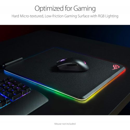 아수스 ASUS ROG Balteus RGB Gaming Mouse Pad USB Port Aura Sync RGB Lighting Hard Micro Textured Gaming Optimized Surface & Nonslip Rubber Base