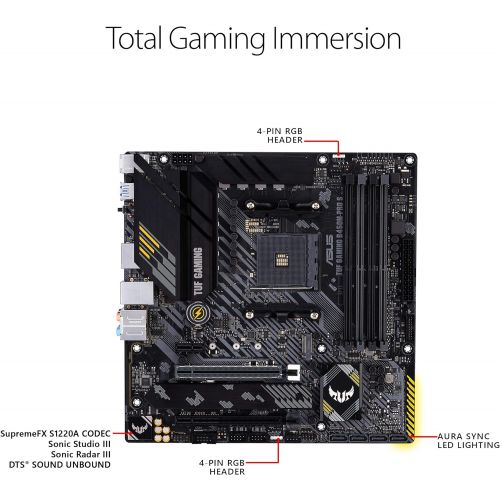 아수스 ASUS TUF Gaming B450M PRO S AMD AM4 (3rd Gen Ryzen) Micro ATX Gaming Motherboard (8+2 Power Stages, 2.5Gb LAN, BIOS Flashback, AI Noise Canceling Mic, USB 3.2 Gen 2 Type A and Typ