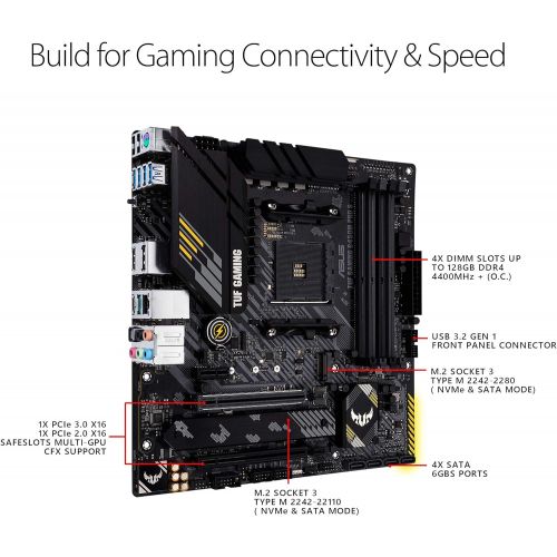 아수스 ASUS TUF Gaming B450M PRO S AMD AM4 (3rd Gen Ryzen) Micro ATX Gaming Motherboard (8+2 Power Stages, 2.5Gb LAN, BIOS Flashback, AI Noise Canceling Mic, USB 3.2 Gen 2 Type A and Typ