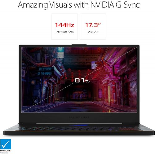 아수스 ASUS ROG Zephyrus S GX701 Gaming Laptop, 17.3” 144Hz Pantone Validated Full HD IPS, GeForce RTX 2080, Intel Core i7 8750H CPU, 16GB DDR4, 1TB PCIe Nvme SSD Hyper Drive, Windows 10