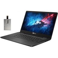 2021 ASUS 14 HD Display Chromebook Laptop Computer, Intel Celeron N3350 Processor, 4GB RAM, 32GB eMMC, Webcam, USB C, Chrome OS, Grey, 128GB SnowBell USB Card