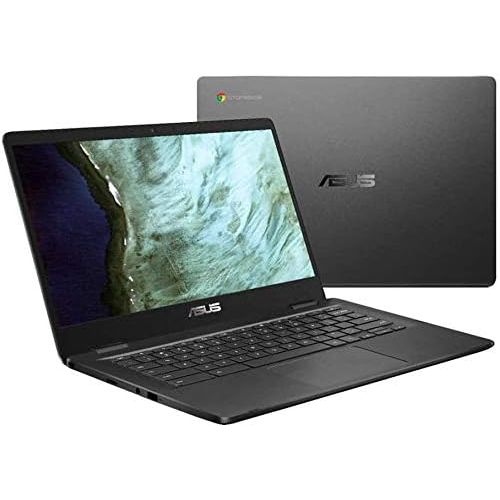 아수스 2021 ASUS 14 HD Display Chromebook Laptop Computer, Intel Celeron N3350 Processor, 4GB RAM, 32GB eMMC, Webcam, USB C, Chrome OS, Grey, 128GB SnowBell USB Card