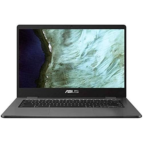 아수스 2021 ASUS 14 HD Display Chromebook Laptop Computer, Intel Celeron N3350 Processor, 4GB RAM, 32GB eMMC, Webcam, USB C, Chrome OS, Grey, 128GB SnowBell USB Card