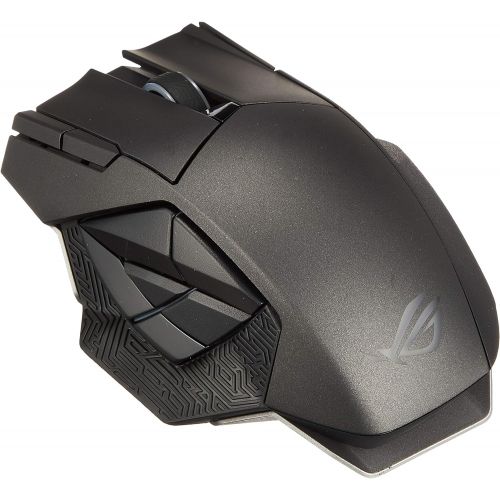 아수스 ASUS RGB Laser Gaming Mouse ROG Spatha Wireless/Wired Gaming Mouse for PC for Right Handed Gamers 8200 DPI Laser Sensor Ultra Precise Mouse Tracking for MMO Games 3D Printer Frie