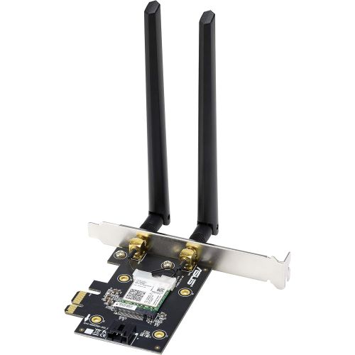 아수스 ASUS PCE AX3000 WiFi 6 (802.11ax) Adapter with 2 External Antennas. Supporting 160MHz for Total Data Rate up to 3000Mbps, Bluetooth 5.0, WPA3 Network Security, OFDMA and MU MIMO