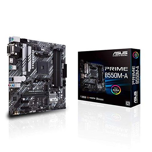 아수스 ASUS Prime B550M A/CSM AMD AM4 (3rd Gen Ryzen microATX Commercial Motherboard (PCIe 4.0, ECC Memory, 1Gb LAN, HDMI 2.1/D Sub, 4K@60HZ, TPM, ASUS Control Center Express)
