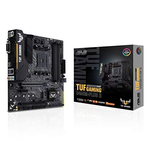 아수스 ASUS TUF Gaming B450M PLUS II AMD AM4 (Ryzen 5000, 3rd Gen Ryzen microATX Gaming Motherboard (DDR4 4400(O.C.), USB 3.2 Gen 2 Type A, BIOS Flashback, 256Mb BIOS Flash ROM, AI Noise