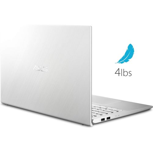 아수스 ASUS VivoBook S512 Thin and Light Laptop, 15.6” FHD, Intel Core i7 10510U CPU, 8GB DDR4 RAM, 256GB PCIe SSD + 1TB HDD, Windows 10 Home, S512FA DS71, Silver Metal