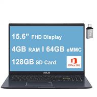 2021 Flagship Asus Vivobook L510 Ultra Thin Business Laptop 15.6” FHD Intel Celeron N4020 4GB RAM 64GB eMMC + 128GB SD Card Backlit Fingerprint USB C HDMI Office 365 Win10 + USB C