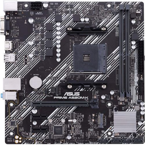 아수스 ASUS PRIME A520M K AMD AM4 (3rd Gen Ryzen) Micro ATX motherboard (ECC memory, M.2 support, 1Gb Ethernet, M.2, USB 3.2 Gen 1 Type A,HDMI 2.1 4K@60Hz, D Sub)