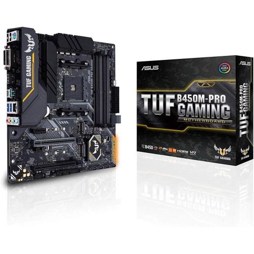 아수스 Asus TUF B450M Pro Gaming AMD Ryzen 3 AM4 DDR4, HDMI, Dual M.2, USB 3.1 Gen 2 and Aura Sync RGB LED Lighting Micro ATX Motherboard
