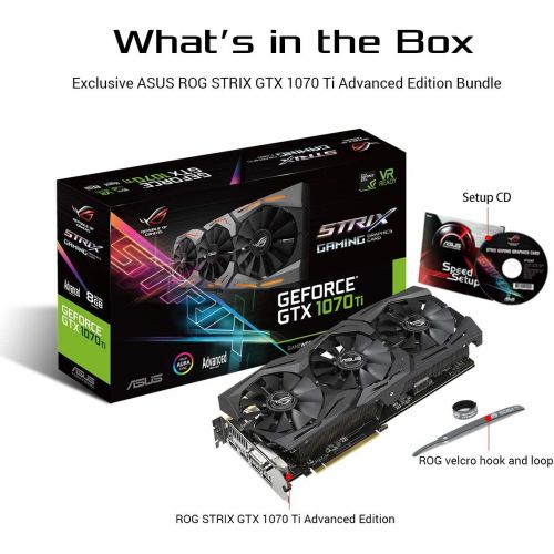 아수스 ASUS ROG Strix GeForce GTX 1070 Ti 8GB GDDR5 Advanced Edition VR Ready DP HDMI DVI Gaming Graphics Card (ROG Strix GTX1070TI A8G GAMING)