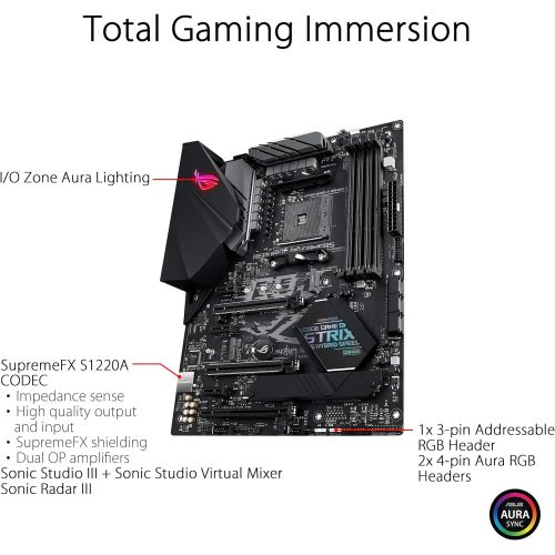 아수스 ASUS ROG Strix B450 F Gaming II AMD AM4 (Ryzen 5000, 3rd Gen Ryzen ATX Gaming Motherboard (8+4 Power Stages, HDMI 2.0b/DP,2 x PCIe 3.0 x16, USB 3.2 Gen 2 Type C, BIOS Flashback, 25