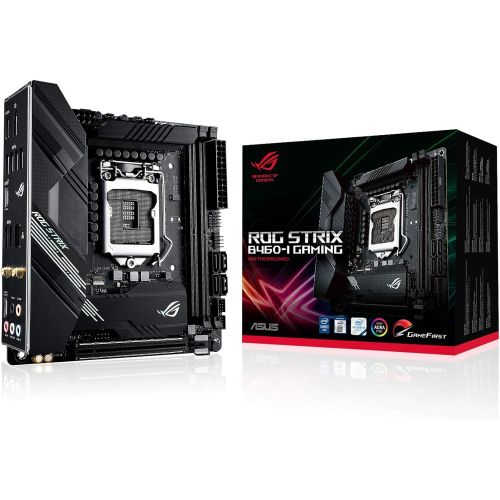 아수스 ASUS ROG Strix B460 I Gaming (WiFi 6) B460 LGA 1200 (Intel 10th Gen) Mini ITX SFF Gaming Motherboard (Intel 1Gb LAN, USB 3.2 Gen 2, Addressable Gen2 RGB Header and Aura Sync)