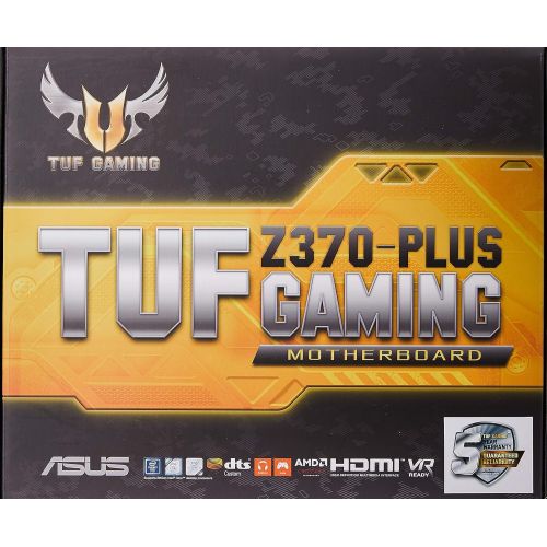 아수스 ASUS TUF Z370 PLUS Gaming LGA1151 (Intel 8th Gen) DDR4 HDMI DVI M.2 Z370 ATX Motherboard with Gigabit LAN and USB 3.1