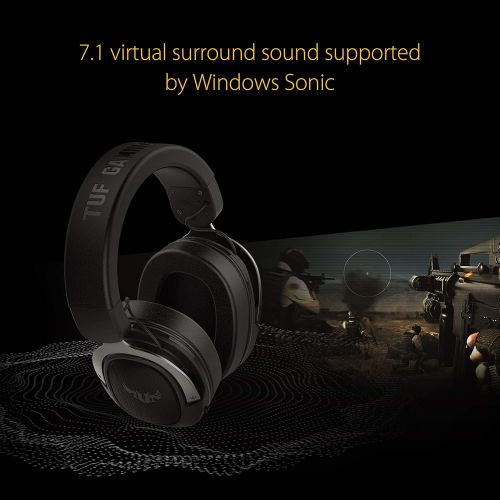 아수스 ASUS TUF H3 Gaming Headset H3 ? Discord, TeamSpeak Certified 7.1 Surround Sound Gaming Headphones with Boom Microphone for PC, Playstation 4, Nintendo Switch, Xbox One, Mobile Devi