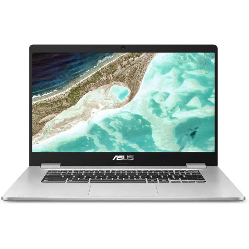 아수스 ASUS Chromebook C523 15.6 HD NanoEdge Display with 180 Degree Hinge Intel Dual Core Celeron N3350 Processor, 4GB RAM, 16GB eMMC, Silver Color, C523NA DH46