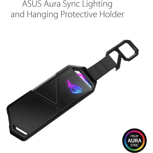 아수스 ASUS ROG STRIX Arion Aluminum Alloy M.2 NVMe SSD External Portable Enclosure Case Adapter, USB 3.2 Gen 2 Type C (10 Gbps), USB C to C and USB C to A Cables, Fits PCIe 2280/2260/224