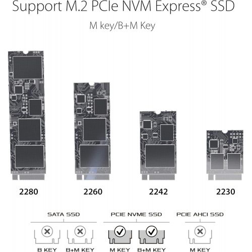 아수스 ASUS ROG STRIX Arion Aluminum Alloy M.2 NVMe SSD External Portable Enclosure Case Adapter, USB 3.2 Gen 2 Type C (10 Gbps), USB C to C and USB C to A Cables, Fits PCIe 2280/2260/224