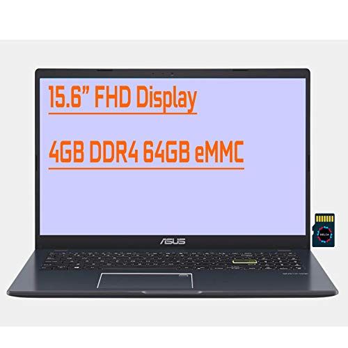 아수스 Asus Vivobook L510 Ultra Thin Premium Business Laptop I 15.6” FHD Display I Intel Celeron N4020 I 4GB RAM 64GB eMMC I Backlit Fingerprint USB C HDMI Win10 + 32GB MicroSD Card