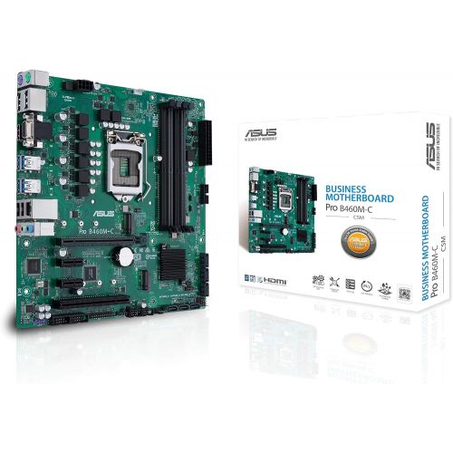 아수스 ASUS PRO B460M C/CSM LGA1200 (Intel 10th Gen) uATX Commercial Motherboard (Dual M.2, Intel LAN, 2X DisplayPorts, 4K @ 60Hz, LPC debug Header and ASUS Control Center Express)