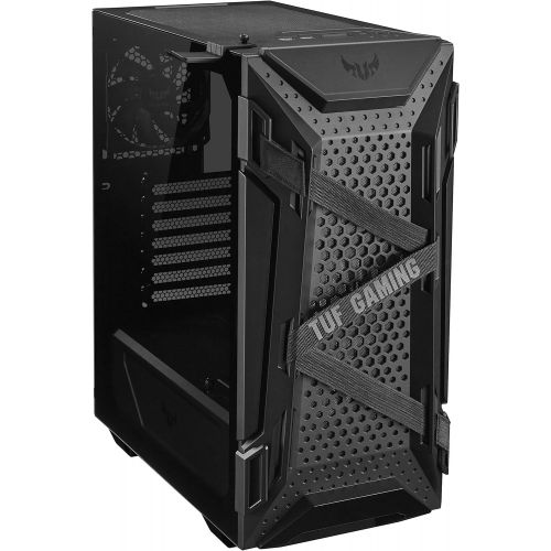 아수스 ASUS TUF Gaming GT301 ATX Mid Tower Compact Case with Tempered Glass Side Panel, Black