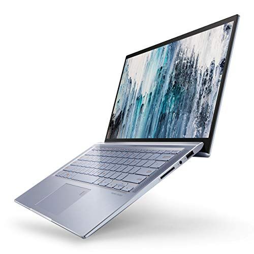 아수스 ASUS ZenBook 14 Ultra Thin and Light Laptop, 4 Way NanoEdge 14” FHD, Intel Core i7 8565U, 8GB RAM, 512GB NVMe PCIe SSD, NumberPad, Wi Fi 5, Windows 10, Silver Blue, UX431FA ES74