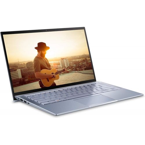 아수스 ASUS ZenBook 14 Ultra Thin and Light Laptop, 4 Way NanoEdge 14” FHD, Intel Core i7 8565U, 8GB RAM, 512GB NVMe PCIe SSD, NumberPad, Wi Fi 5, Windows 10, Silver Blue, UX431FA ES74