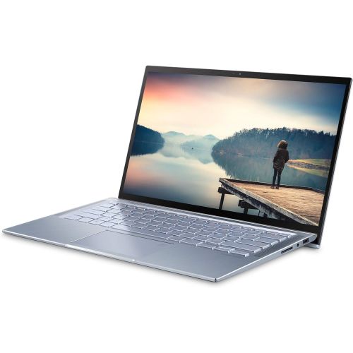 아수스 ASUS ZenBook 14 Ultra Thin and Light Laptop, 4 Way NanoEdge 14” FHD, Intel Core i7 8565U, 8GB RAM, 512GB NVMe PCIe SSD, NumberPad, Wi Fi 5, Windows 10, Silver Blue, UX431FA ES74