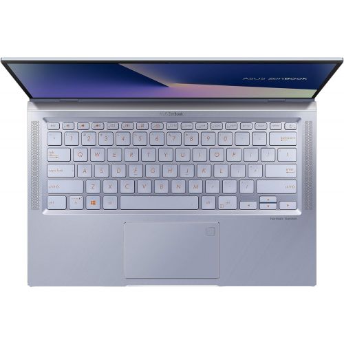 아수스 ASUS ZenBook 14 Ultra Thin and Light Laptop, 4 Way NanoEdge 14” FHD, Intel Core i7 8565U, 8GB RAM, 512GB NVMe PCIe SSD, NumberPad, Wi Fi 5, Windows 10, Silver Blue, UX431FA ES74