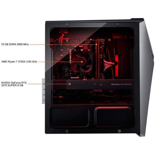 아수스 ASUS ROG Strix GL10DH Gaming Desktop PC, AMD Ryzen 7 3700X, GeForce RTX 2070 Super, 16 GB DDR4 RAM, 512 GB SSD + 1 TB HDD, Wi Fi 5, Windows 10 Home