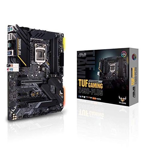 아수스 ASUS TUF Gaming Z490 Plus, LGA 1200 (Intel 10th Gen) ATX Motherboard (12+2 Power Stages, USB 3.2 Front Panel Type C, 1Gb LAN, Addressable Gen 2 RGB Header & Aura Sync)