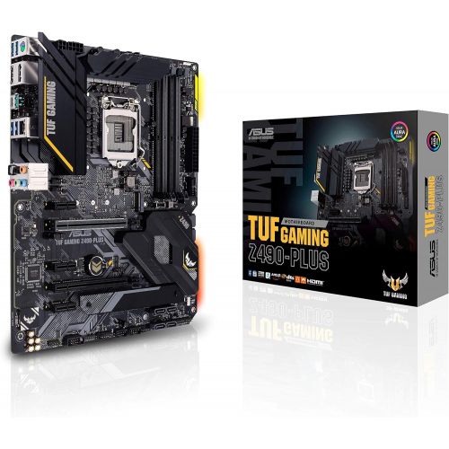아수스 ASUS TUF Gaming Z490 Plus, LGA 1200 (Intel 10th Gen) ATX Motherboard (12+2 Power Stages, USB 3.2 Front Panel Type C, 1Gb LAN, Addressable Gen 2 RGB Header & Aura Sync)