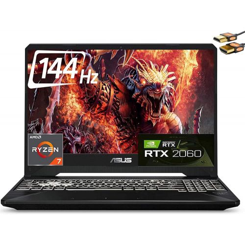 아수스 Asus 2021 Flagship TUF 15 Gaming Laptop Computer 15.6?FHD 144Hz IPS AMD 4 Core Ryzen 7 3750H (Beats i7 8750H) 16GB RAM 512GB SSD GeForce RTX 2060 6GB RGB Backlit Webcam Win 10 + HD