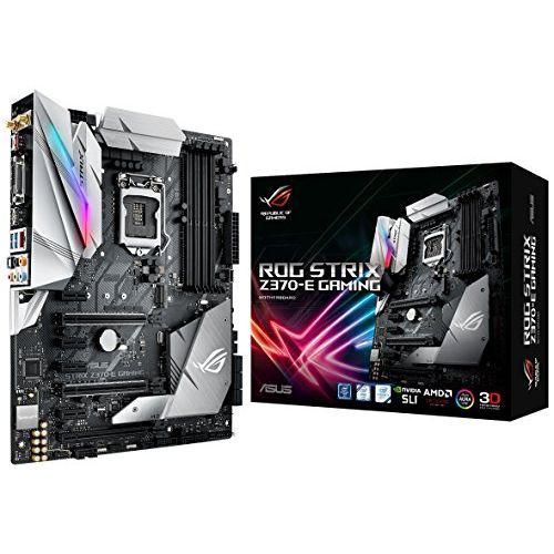 아수스 ASUS ROG Strix Z370 E Gaming LGA1151 (Intel 8th Gen) DDR4 DP HDMI DVI M.2 Z370 ATX Motherboard with onboard 802.11ac WiFi and USB 3.1