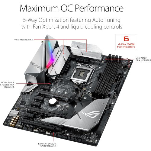 아수스 ASUS ROG Strix Z370 E Gaming LGA1151 (Intel 8th Gen) DDR4 DP HDMI DVI M.2 Z370 ATX Motherboard with onboard 802.11ac WiFi and USB 3.1