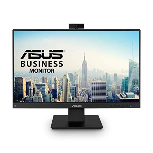 아수스 ASUS BE24EQK 23.8” Business Monitor with Webcam, 1080P Full HD IPS, Eye Care, DisplayPort HDMI, Frameless, Built in Adjustable 2MP Webcam, Mic Array, Stereo Speaker, Video Conferen