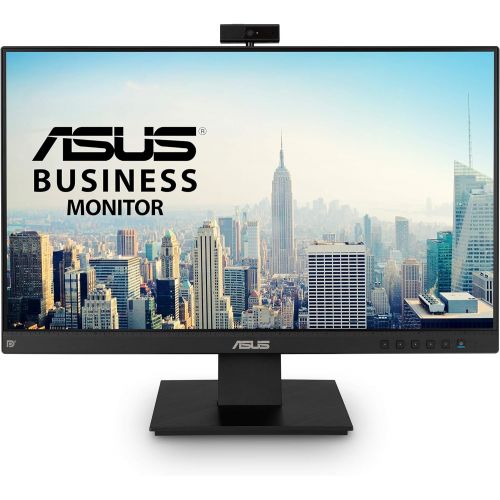 아수스 ASUS BE24EQK 23.8” Business Monitor with Webcam, 1080P Full HD IPS, Eye Care, DisplayPort HDMI, Frameless, Built in Adjustable 2MP Webcam, Mic Array, Stereo Speaker, Video Conferen