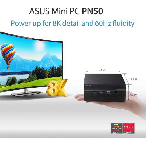 아수스 ASUS PN50 MiniPC Barebone with AMD Ryzen R3 4300U 4 cores Processor with DisplayPort, HDMI, 2 USB C (DP Alt Mode), WiFi 6 Support