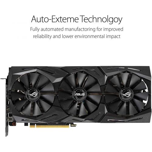 아수스 ASUS ROG STRIX GeForce RTX 2070 Overclocked 8G GDDR6 VR Ready HDMI DP 1.4 USB Type C Graphics Gaming Card (ROG STRIX RTX 2070 O8G)