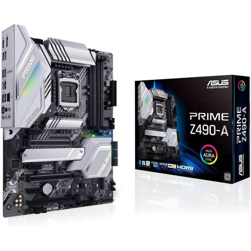 아수스 ASUS Prime Z490 A LGA 1200 (Intel 10th Gen) ATX Motherboard (14 DrMOS Power Stages,Dual M.2, Intel 2.5 Gb Ethernet, USB 3.2 Front Panel Type C, Thunderbolt 3 Support, Aura Sync