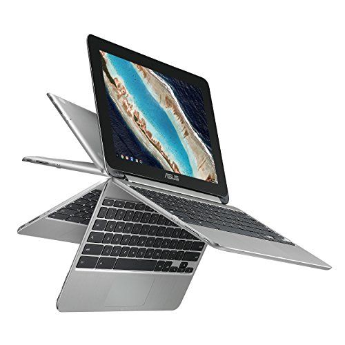 아수스 ASUS Chromebook Flip C101 2 In 1 Laptop 10.1” 4 Way WXGA Touchscreen, Rockchip RK3399 Quad Core Processor, 4GB RAM, 16GB Storage, All Metal Body, Lightweight, USB Type C, Chrome O