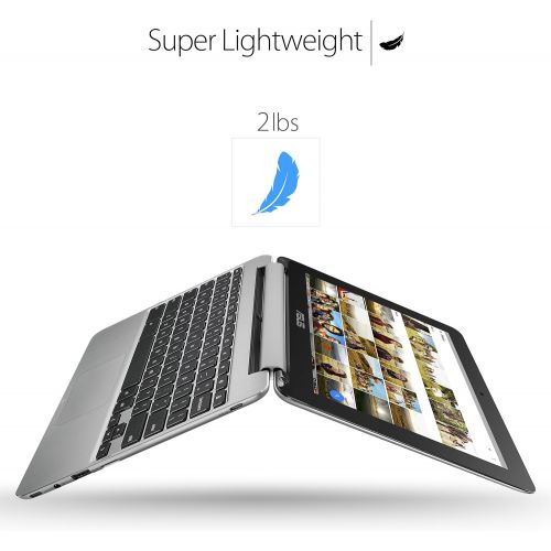 아수스 ASUS Chromebook Flip C101 2 In 1 Laptop 10.1” 4 Way WXGA Touchscreen, Rockchip RK3399 Quad Core Processor, 4GB RAM, 16GB Storage, All Metal Body, Lightweight, USB Type C, Chrome O