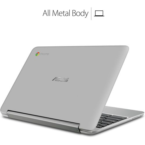 아수스 ASUS Chromebook Flip C101 2 In 1 Laptop 10.1” 4 Way WXGA Touchscreen, Rockchip RK3399 Quad Core Processor, 4GB RAM, 16GB Storage, All Metal Body, Lightweight, USB Type C, Chrome O